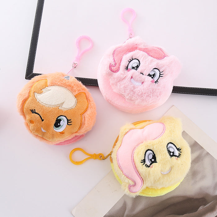 Wholesale Cute Plush Coin Purse Cartoon Keychain Pendant Zipper Storage Bag Grab Doll Small Gift