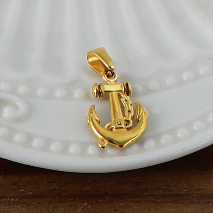 Wholesale 6pcs/set stainless steel key love anchor cross pendant titanium steel plated 24K gold