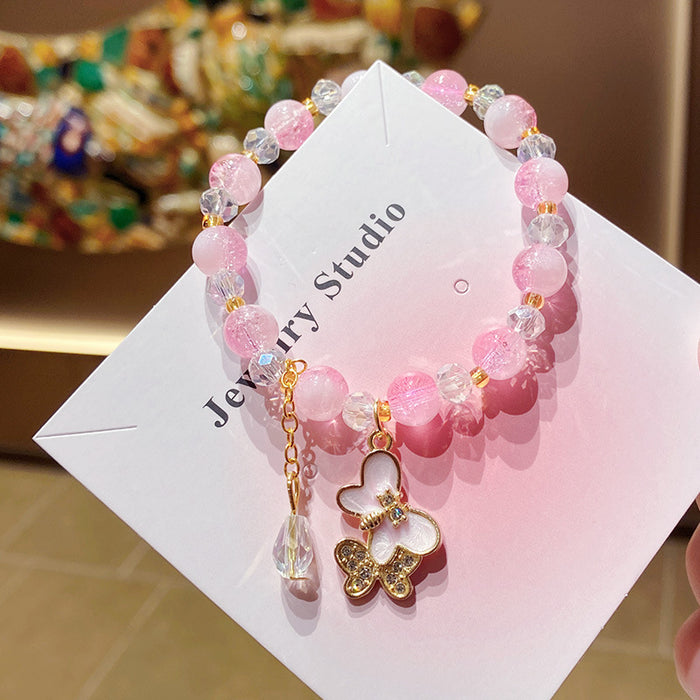 Wholesale Purple Floral Butterfly Bowknot Bracelet for Little Girls MOQ≥3