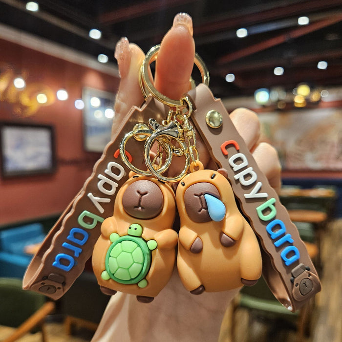 Wholesale Capybara keychain cartoon capybara king car bag key chain pendant small gift