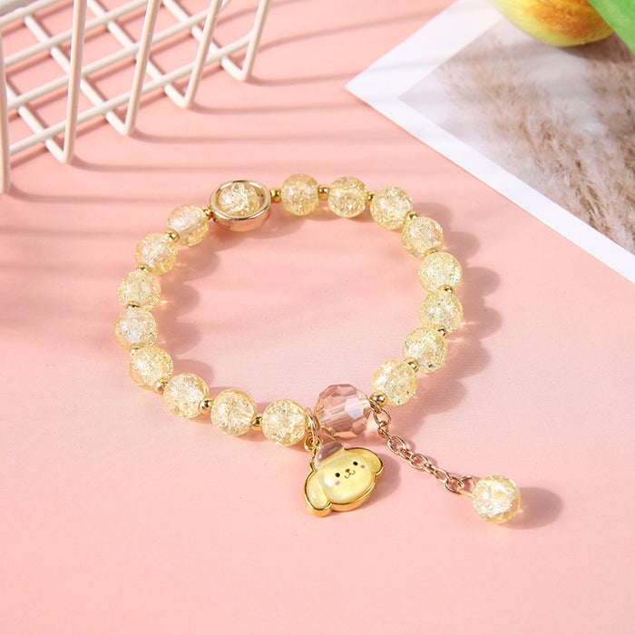 Wholesale Crystal bead bracelet cartoon pendant bracelet cute colored glass bracelet