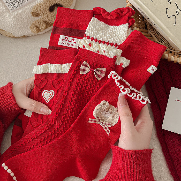 Wholesale Socks, mid tube socks, autumn cute cartoon cotton socks