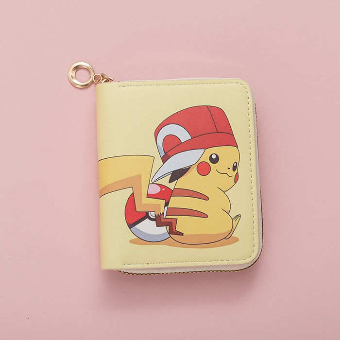 Wholesale Cute cartoon print short zippered wallet