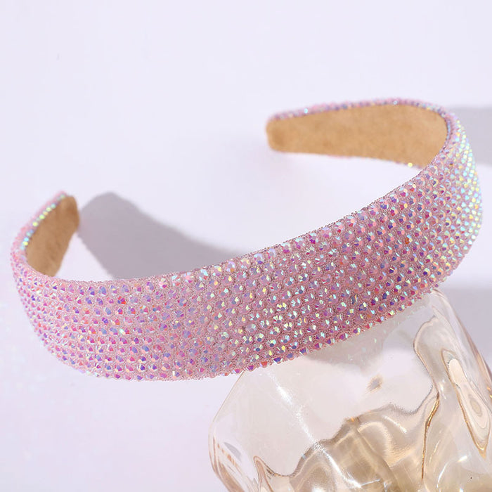 Wholesale Women' s fashionable and versatile diamond headband dopamine color headband