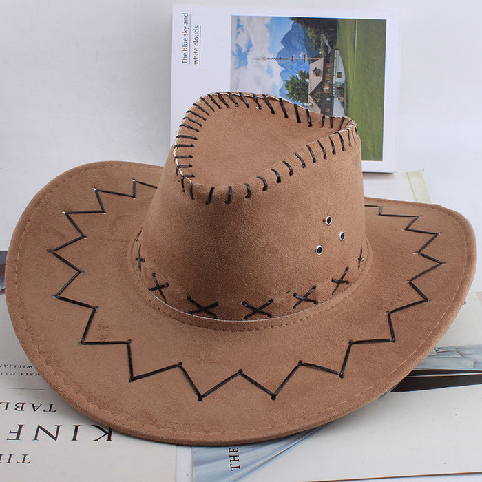 Wholesale Western Cowboy Knight Hat Mongolian Grassland Hat Men's and Women's Wide Brim Sun Hat Summer Hat Outdoor Mountaineering Hat JDC-FH-DG002