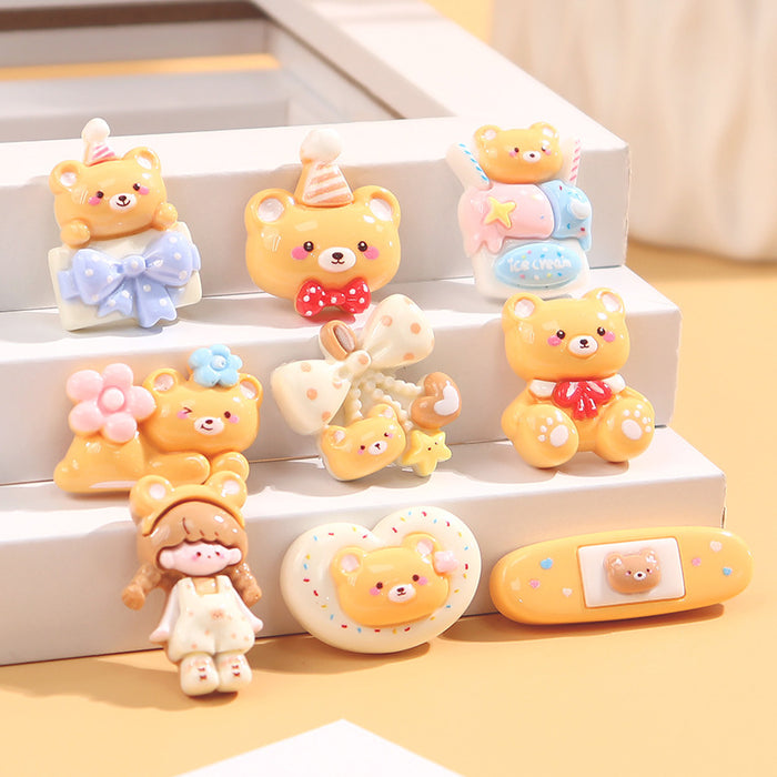 Wholesale Bear Girl Glossy Series Cream Glue Mobile Phone Case Material Stationery Box Headband Jewelry