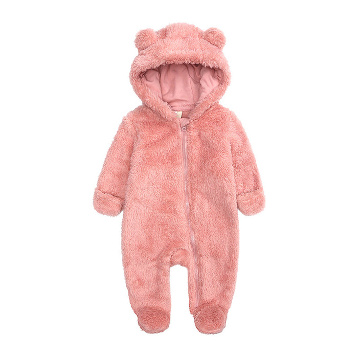 Wholesale Autumn and Winter Baby Jumpsuits Baby Crawling Clothes Thick Warm Newborn Flannel Outdoor Clothes Plush Clothes JDC-BC-SK004