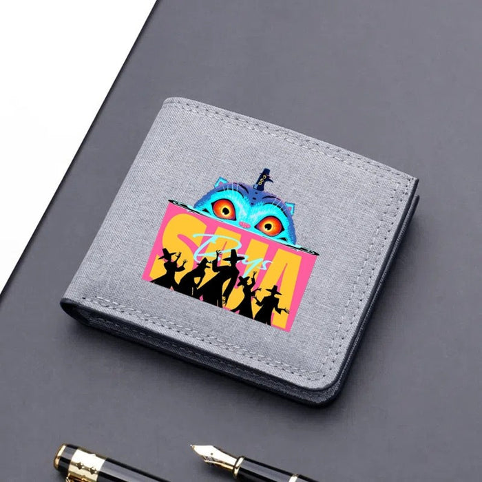 Wholesale Modern trendy ultra-thin cartoon print short canvas wallet