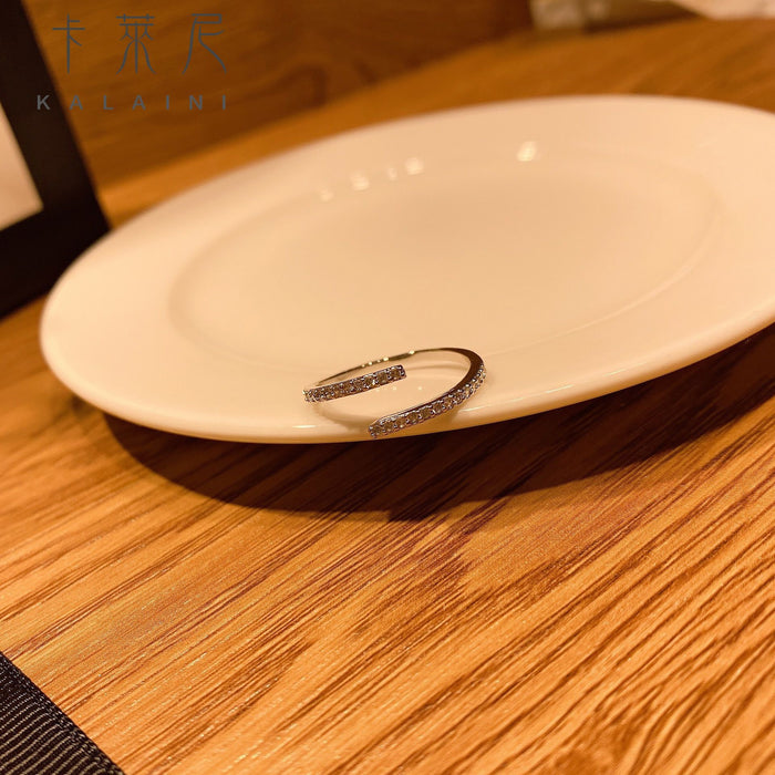 Wholesale Double layer ring, personalized hollow, simple and cold style, geometric opening, adjustable ring