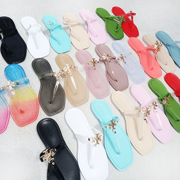 Wholesale 2024 New Crystal Beach Flat Bottomed Slippers JDC-SP-YaNuo003