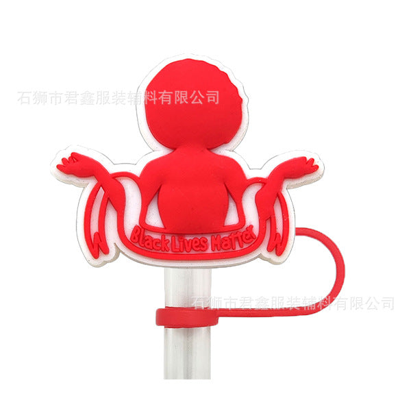 Wholesale 50pcs Red Community Straw Cap  Decorative Dust Plug Straw Cover