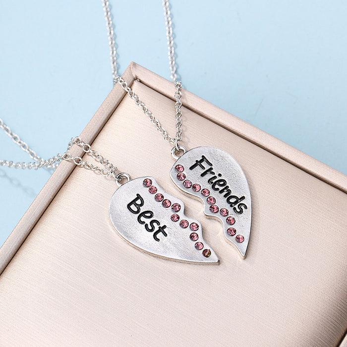 Wholesale Jewelry Fashion English Letter Pendant Versatile Love Couple Double layered Stacked Necklace