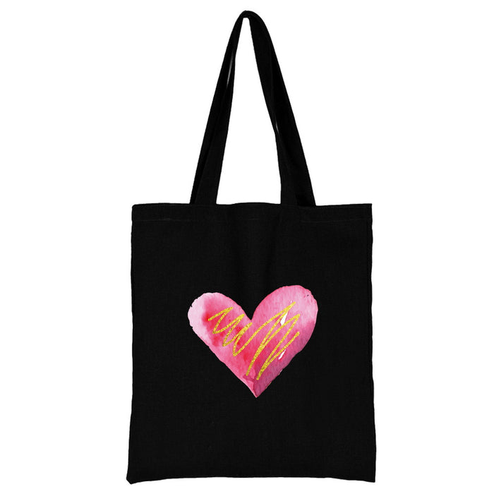 Wholesale Love Pattern Printed Canvas Bag Environmental Handbag Shopping Bag JDC-SD-PF005