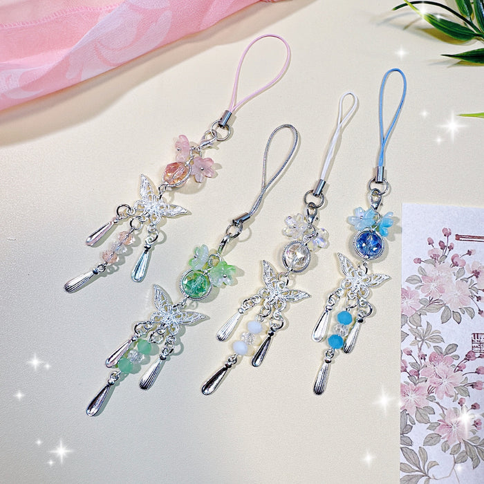 Wholesale Butterfly Hanging Chain Mobile Phone Beaded Hanging Chain