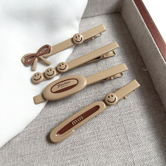 Wholesale Smiling face hair clip, broken hair, forehead bangs, no trace clip, cute hair accessories