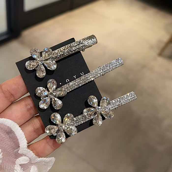 Wholesale Rhinestone Flower Hairpin Side Clip Bangs Side Hairpin Hair Accessory