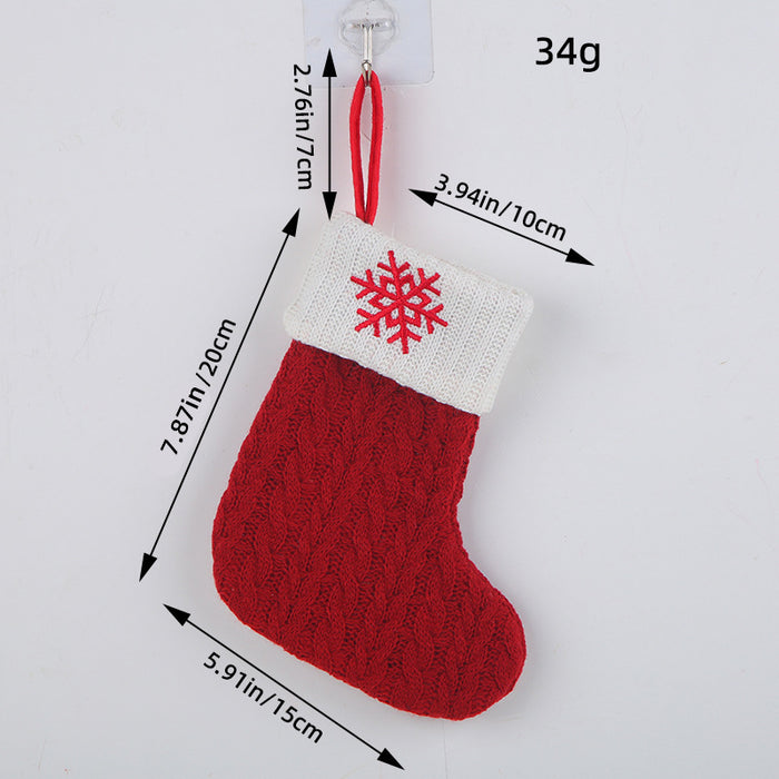 Wholesale Classic Red Letter Christmas Socks Wool Knitted Christmas Socks Festive Christmas Pendant Decoration