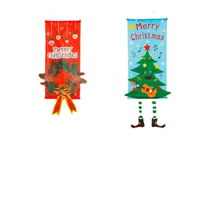 Wholesale Christmas Decorations Fabric Hanging Legs Creative Hanging Flags Window Pendants Wall Atmosphere Decoration Hanging Cloth