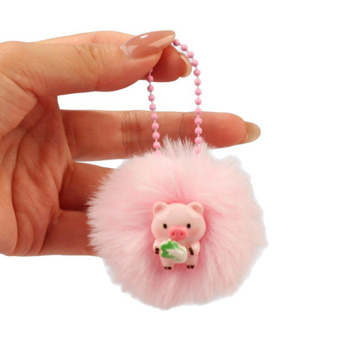 Wholesale Cabbage Pink Pig Plush Keychain Bag Charm Chic Fashion Accessory Gift For Boutique Resale
