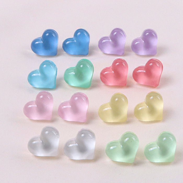 Wholesale Cute peach heart chubby and colorful earrings, simple and versatile, niche design, high-end wholesale