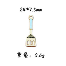 Wholesale 10pcs  jewelry accessories alloy color oil pan fried egg spatula earrings pendant key pendant