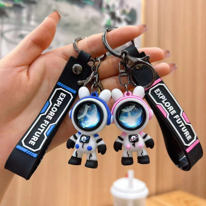 Wholesale Starry Sky Rabbit Astronaut Keychain Key Chain Pendant Couple Bag Pendant Gift