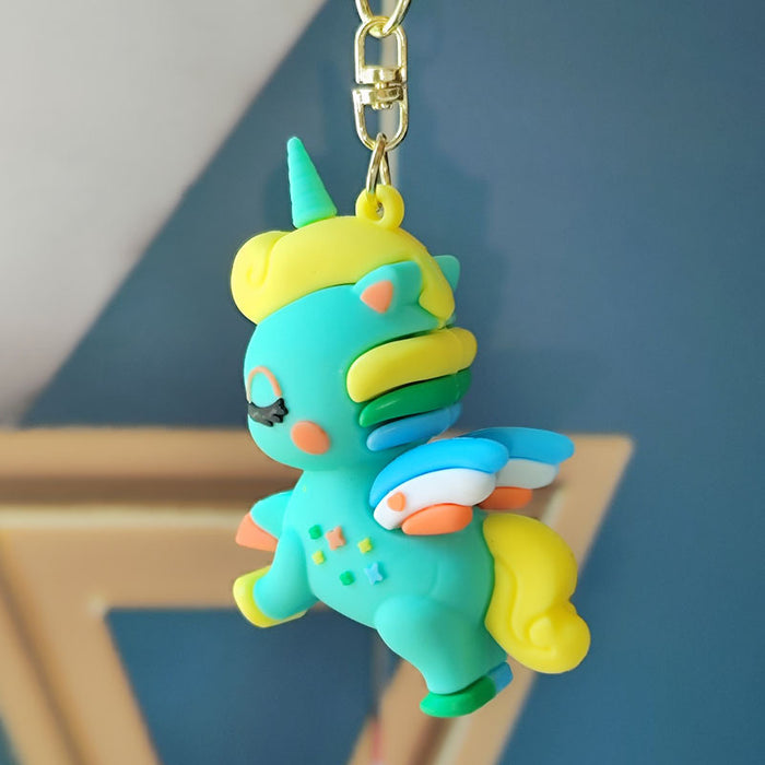 Wholesale Green Unicorn Horse Keychain Chic Boutique Resale Gift for Car Keys