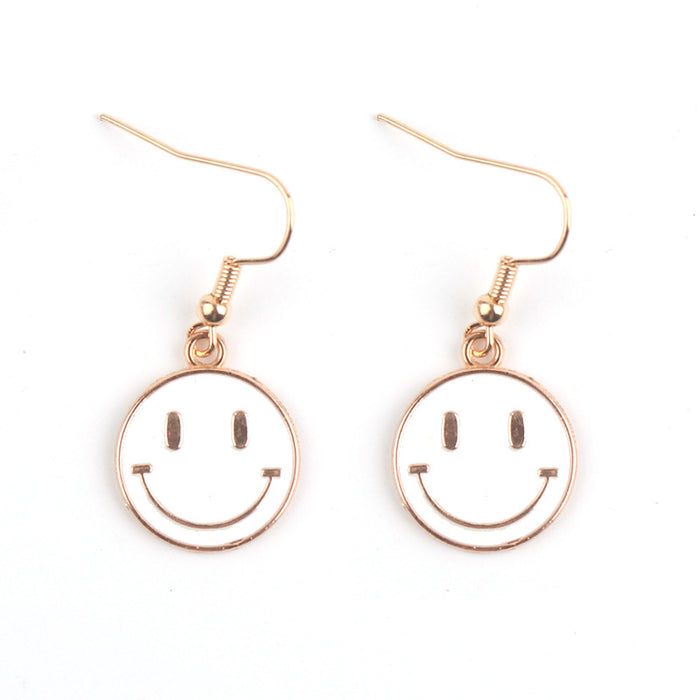 Wholesale Cartoon Smiley Face Alloy Pendant Earrings JDC-ES-FuYu006