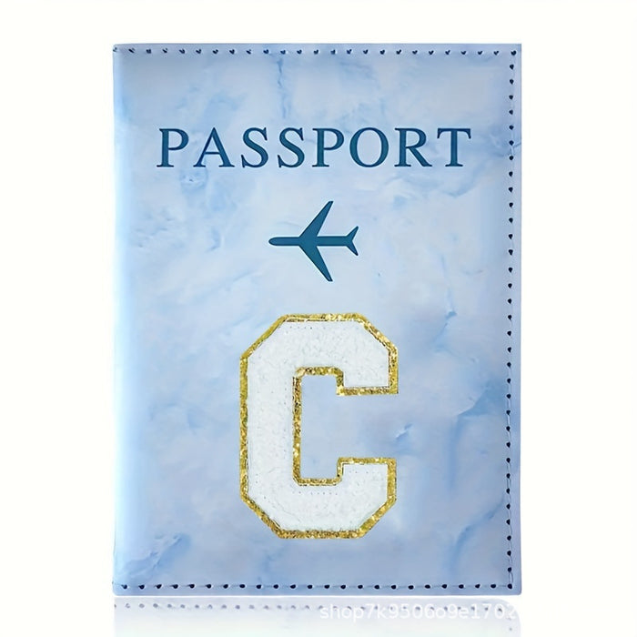Wholesale Fashion Initial Letter Pattern PU Passport Holder Travel Wallet Casual Everyday Accessory