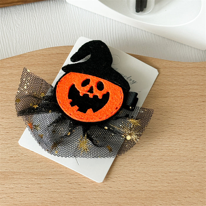 Wholesale Halloween New  Hairpin,   Pumpkin Headdress,  Holiday Supplies,  Mesh Little Monster Hairpin,  Funny Little Gift