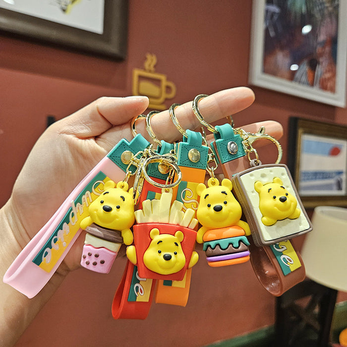 Wholesale Cartoon bear keychain pendant couple bag ornaments bear doll car key chain small gift