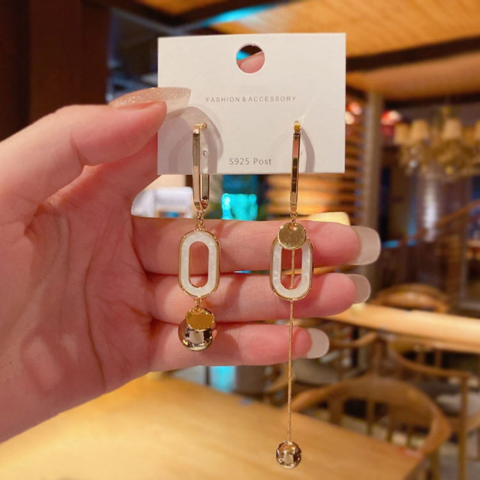 Wholesale  Long Geometric Asymmetric Earrings Women's Simple All-match  Elegant Tassel Earrings