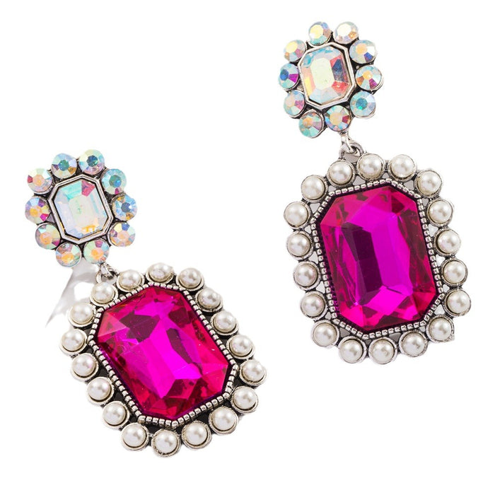 Wholesale Colorful diamond statement earrings