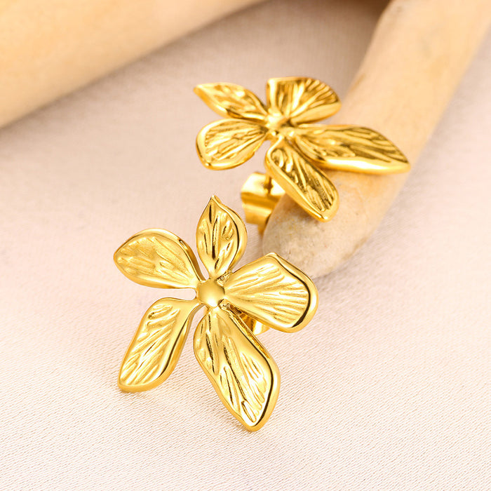 Wholesale Flower DesignEarrings Retro Simple Stainless Steel New Earrings