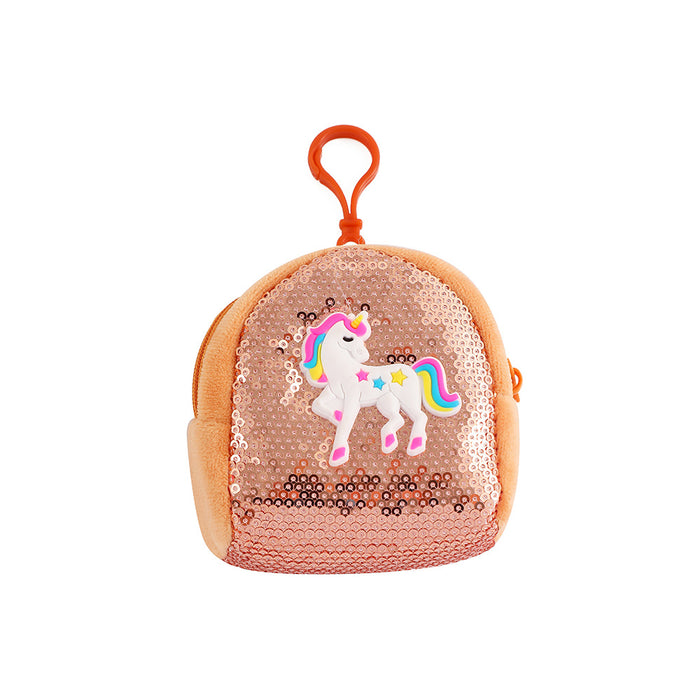 Wholesale Sequin Unicorn Coin Purse Children' s Cartoon Portable Coin Headset Storage Bag Cute Mini Bag