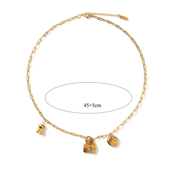 Wholesale Fashion and personality new stainless steel sunflower natural stone devil's eye necklace wholesale