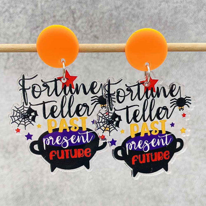 Wholesale English Letters Acrylic Halloween Earrings JDC-ES-Susheng007