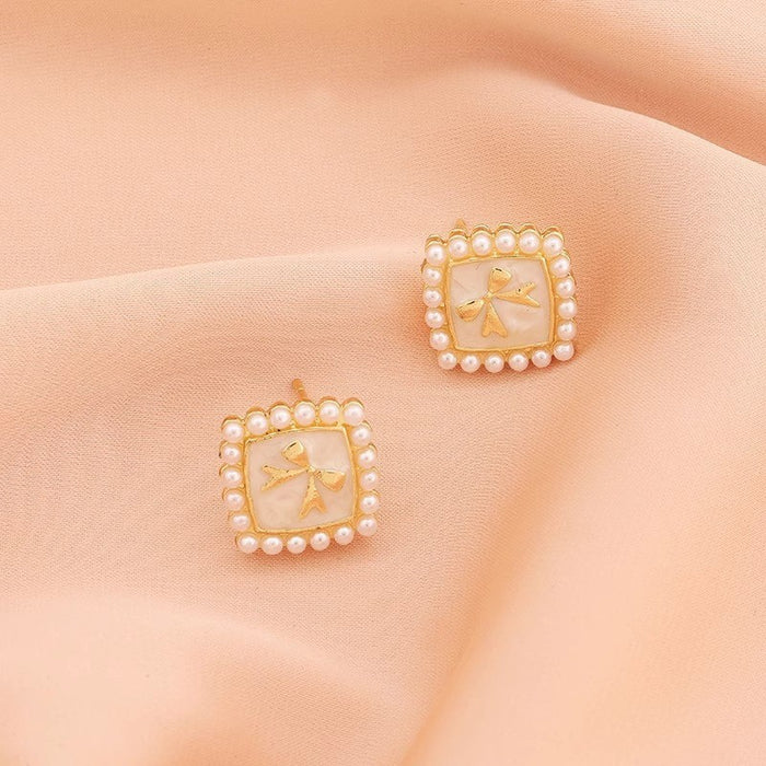 Wholesale Square Cat's Eye Alloy Earrings JDC-ES-Chengx004