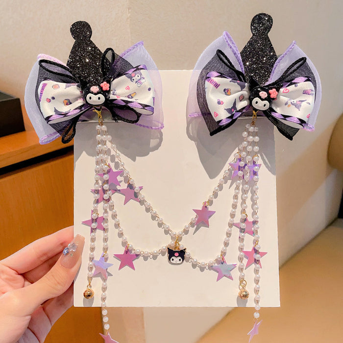Wholesale cartoon hairpin bow ribbon tassel hairpin headdress cute