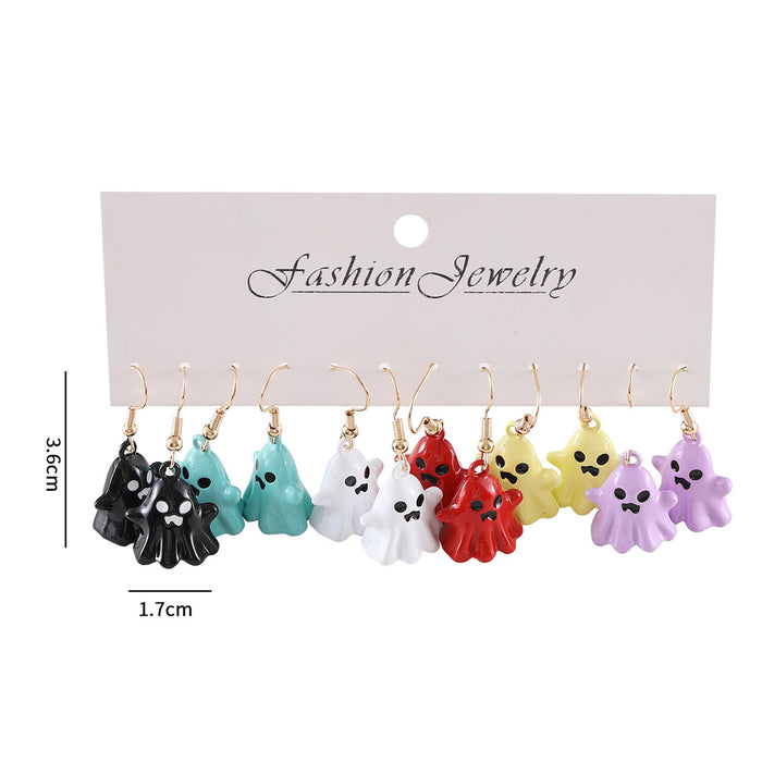 Wholesale  Gothic Ghost Stereo Metal Pendant Earrings for Women  Party Earrings Gifts