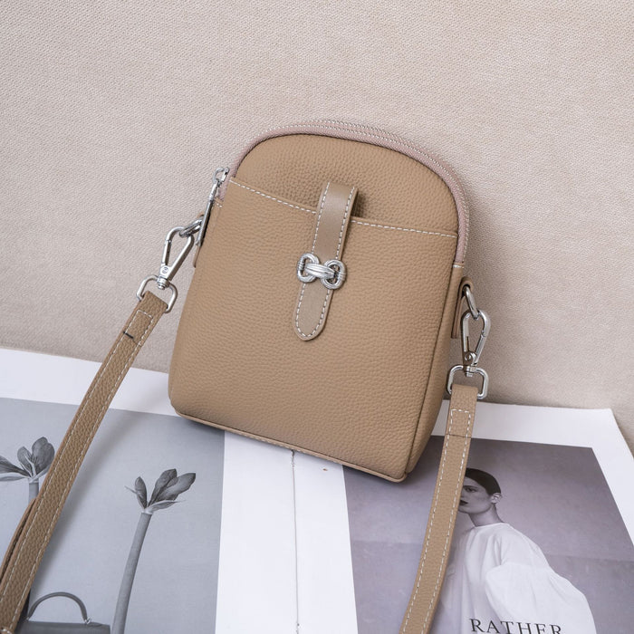 Wholesale Head layer cowhide bag, mobile phone bag, new casual and fashionable crossbody bag, single shoulder small square bag, key bag