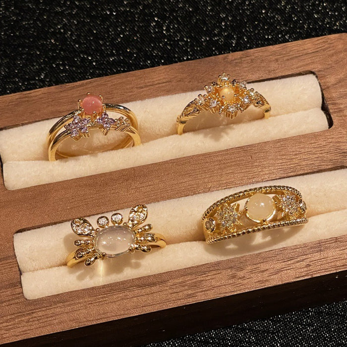 Wholesale Vintage Open End Ring with Niche Design and Full Diamond Zircon Ring