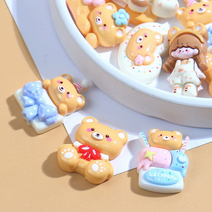 Wholesale Bear Girl Glossy Series Cream Glue Mobile Phone Case Material Stationery Box Headband Jewelry
