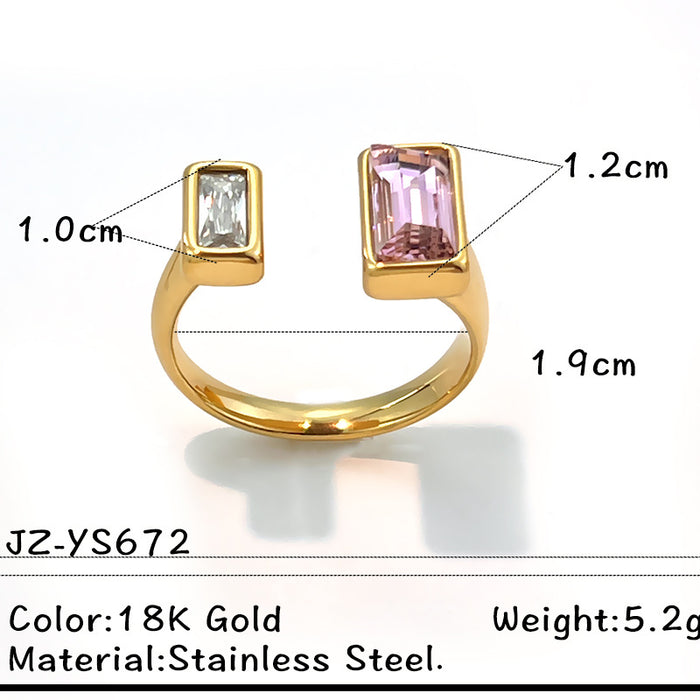 Wholesale Stainless Steel Gold-Plated Adjustable Ring