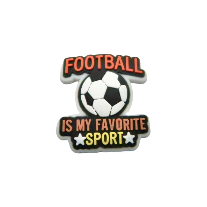 Wholesale Football themed cartoon hole shoes, flower shoe buckles, DIY detachable shoe decoration accessories wholesale PVC soft rubber