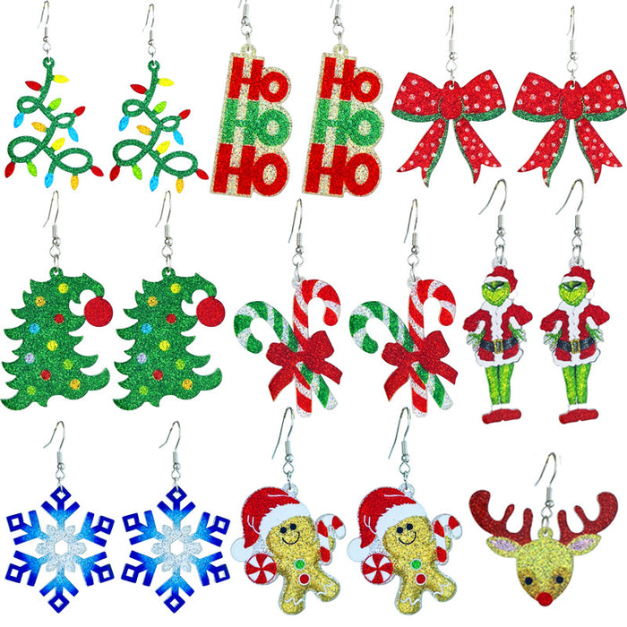 Wholesale Christmas Shining Girl Party Earrings