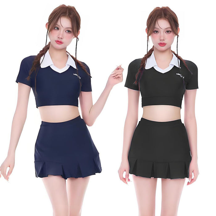 Wholesale Swimsuit Women's Split Two-piece Suit  Fresh Girl's Conservative Student Hot Spring Fashion Foreign Trade Swimsuit