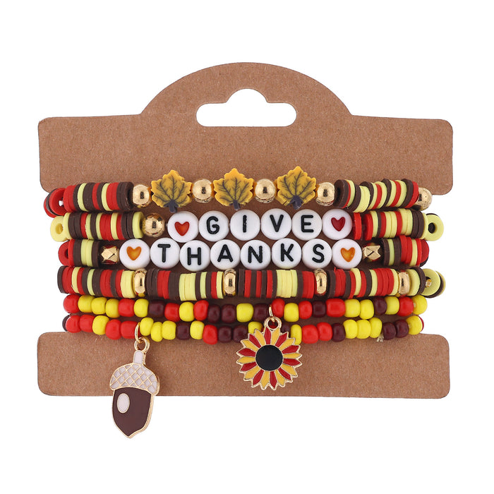 Wholesale Thanksgiving-themed polymer clay bracelet