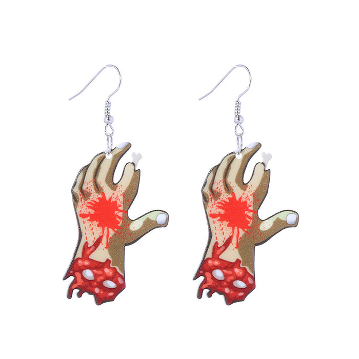 Wholesale  Series Horror Bloodstain Acrylic Earrings Claw  Earrings