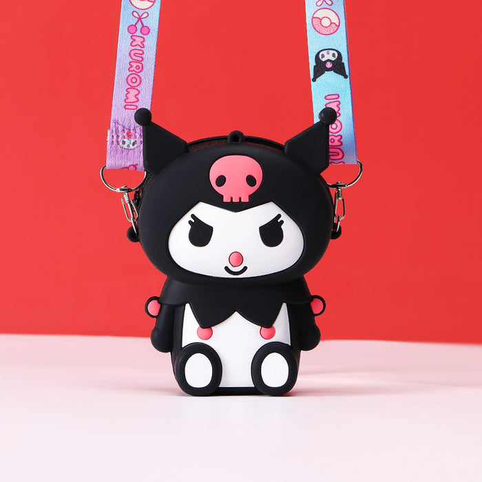 Wholesale Cartoon children's coin purse, three-dimensional silicone crossbody bag, mini cute girl portable bag
